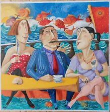 PINO PROCOPIO- "BAR SOTTO IL MARE" -SERIGRAFIA DIM. 40x40 cm- ANNO