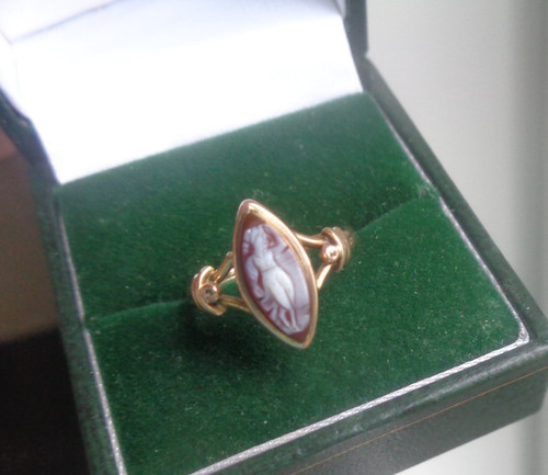 Antique oro anello - anello, cammeo