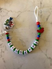 Catenella portaciuccio/succhiotto personalizzata con nome BAMBINO ciucci MAM NUK