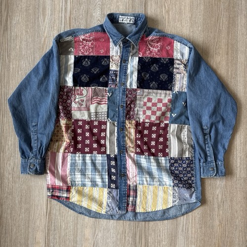Camicia denim patchwork