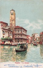 30-52) CARTOLINA ILLUSTRATA VENEZIA S GEREMIA VIAGGIATA GOBBATO EDITORE