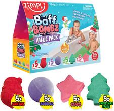 ZIMPLI - 20 X Set Regalo Bombe Da Bagno Natalizie, per Vasca Da Bagno per Bambin