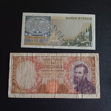 Banconote Italiane Da Collezione 2000 Lire Galileo + 10 000 Lire Lotto Z19