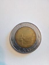 1 Moneta Rara  Da 500 Lire  Bimetallica Del  1986 presenta un segno circolare