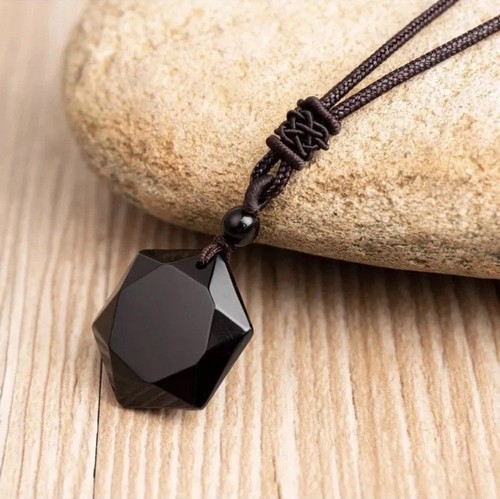 Collana esagramma ossidiana - collana,