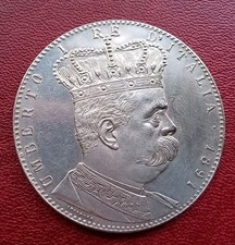 REGNO UMBERTO I 5 LIRE 1891,COLONIA ERITREA,MATERIALE AMAGNETICO 26,70  GR,COPIA