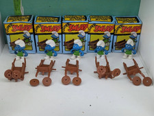 Lotto Stock di 5 Super Puffi Cariola Peyo Schleich anni 80 Germany