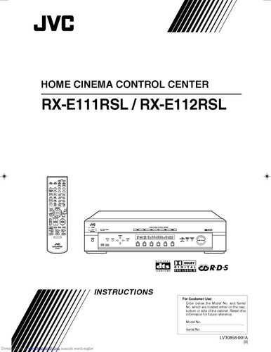 Jvc e111rsl e112rsl - rx-e111rsl, rx-e112rsl