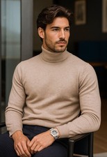 Maglia Uomo Dolcevita Beige