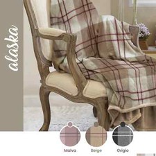 Coperta invernale plaid matrimoniale pile con retro ecopelliccia scozzese Fancy