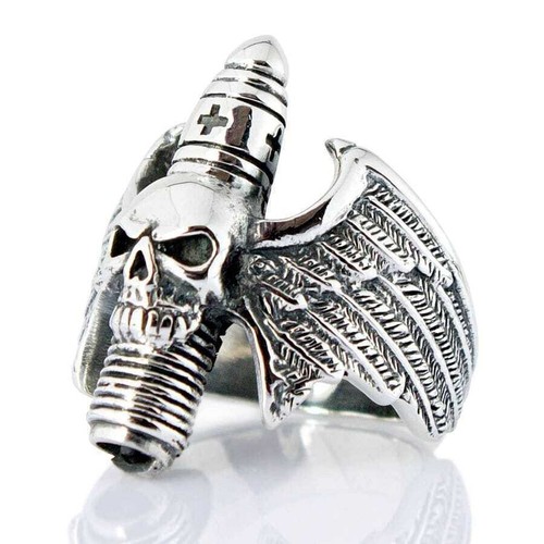 Anello con ali - di, goth