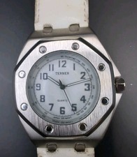 VINTAGE BIJOUX TERNER bianco e cromato - QUARZO - K-13402G batteria nuova