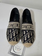 Espadrillas Dior Oblique, Scarpe Basse In Cotone ,pelle e Corda. Nuove. Tg. 42