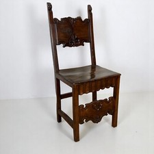 Sedia Antica In legno di  Noce Epoca '800 Veneta Intagliata stile Rinascimento