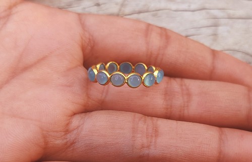 Anello fascia acquamarina - in,
