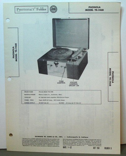 Sams photofact folder 158 - folder, 158-9