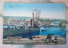 FIUME - 1920 - PORTO CON NAVE MARINA IMPERIALE (PH. R. VIENNA IX) - VIAGGIATA