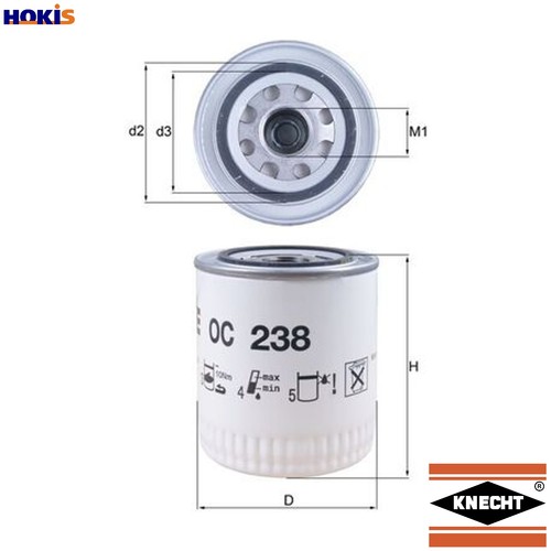 Filtro olio 238 per - filtro,