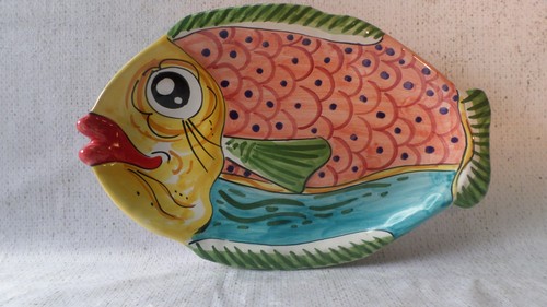 Piatto pesce ovale ceramica - piatto,