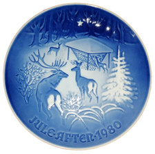 PIATTO DA COLLEZIONE PORCELLANA DANESE B&G NATALE JULE AFTEN AFTER 1980