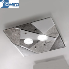 PLAFONIERA APPLIQUE DI MURANO TRIGONO PL40 ORIGINALE ARGENTO