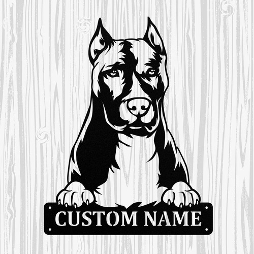 Insegna metallo pitbull - in,