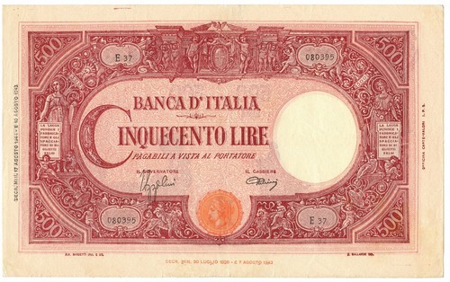 500 lire barbetti grande - 500,