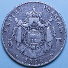 FRANCIA NAPOLEONE III 5 FRANCHI 1856 D MB ARGENTO SILVER COIN NUMISMATICA