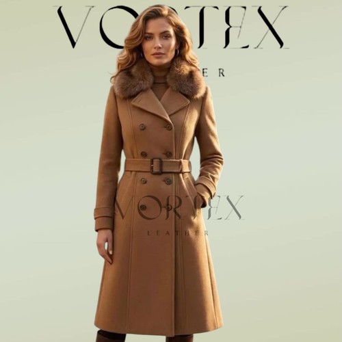 Cappotto donna pelle marrone