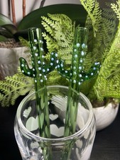 Cannucce in vetro per cactus 2 pezzi - vetro soffiato a mano - design cactus