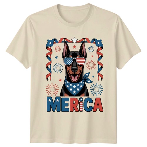 Shirt merica doberman - t-shirt,