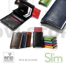 PORTA CARTE DI CREDITO SLIM Portafoglio ANTIFRODE RFID Uomo Donna Portatessere