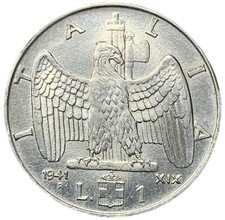 1 LIRA 1941 XIX - IMPERO -