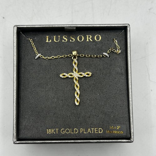 Collana croce placcata oro - collana, 16"