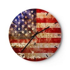 Orologio da Parete in Vetro 40x40cm America bandiera nazionale patriottico