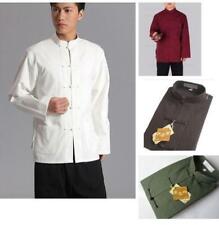 Top Tang Fu Cinese Tradizionale Cotone Manica Lunga Uomo Kung Fu Tai Chi Vestiti