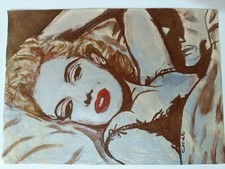 Corde Marilyn Monroe Pop Art Quadro 21,5 X 19Cm Acrilico Carta Opera Unica Firma