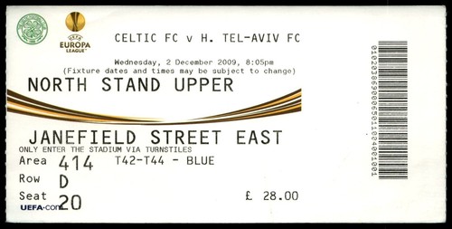 Biglietto celtic hapoel - celtic,