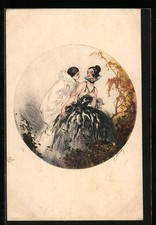 Cartolina artistica J.Hardy: uomo opprime donna 