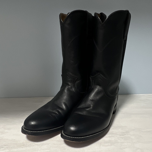 Justin boots black leather - black,