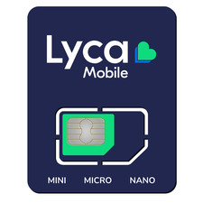 SIM Lycamobile UK +44 – Ricaricabile e pronta all'uso in 10 minuti.