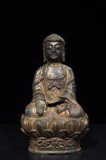 Bronze mud gold bench Buddha statue