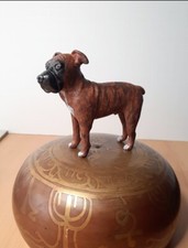 Boxer dog art, statua cane