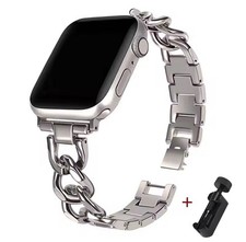 Apple Watch Strap Chrom  Bracelet Rubber Hearts  Fashion Serie 1 2 3 4 5 6 7 8