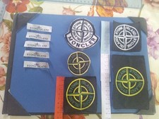5 Toppe Stone Island ricamate, +5 Etichette Retro Collo 