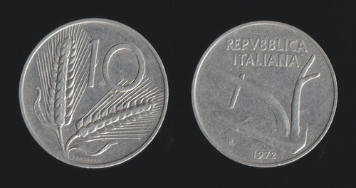 Lire 1972 spighe aratro - 10,