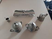 oggetti in peltro vintage portagrissini, 2 zuccheriere, 2 lattiere