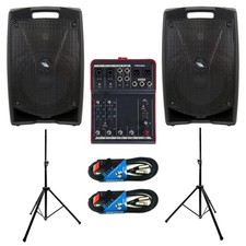 Proel V8PLUS Coppia Casse + MQ6 Mixer + 2Stativi + 2Cavi 5m