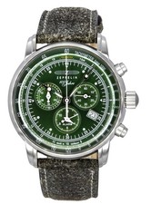 Zeppelin 100 anni cronografo leather strap quadrante verde quarzo 86804 men's watch