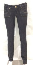 JEANS CLINK AMIENS PANTALONI DONNA SEMI ELASTICIZZATO NERO IMPUNTURE ORO V/BASSA
